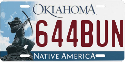 OK license plate 644BUN