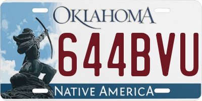 OK license plate 644BVU