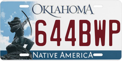 OK license plate 644BWP