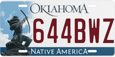 OK license plate 644BWZ