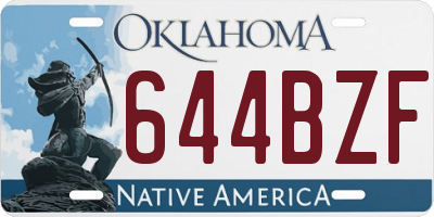OK license plate 644BZF