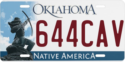 OK license plate 644CAV