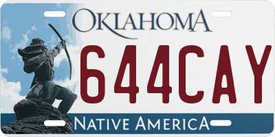 OK license plate 644CAY