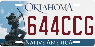OK license plate 644CCG