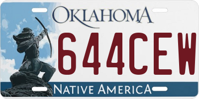 OK license plate 644CEW