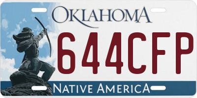 OK license plate 644CFP