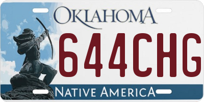 OK license plate 644CHG