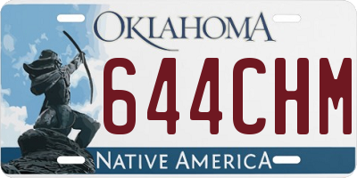 OK license plate 644CHM