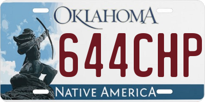 OK license plate 644CHP