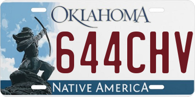 OK license plate 644CHV