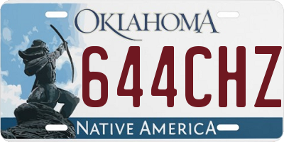 OK license plate 644CHZ