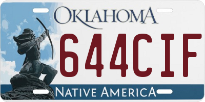 OK license plate 644CIF