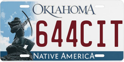 OK license plate 644CIT
