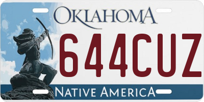 OK license plate 644CUZ