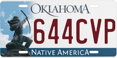 OK license plate 644CVP
