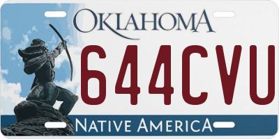 OK license plate 644CVU