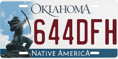 OK license plate 644DFH