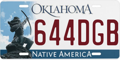 OK license plate 644DGB