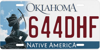 OK license plate 644DHF