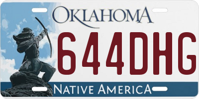OK license plate 644DHG