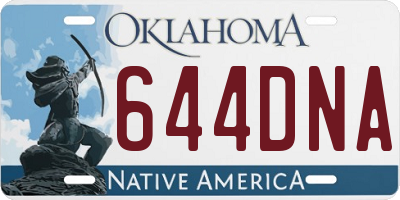 OK license plate 644DNA
