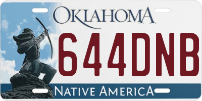 OK license plate 644DNB