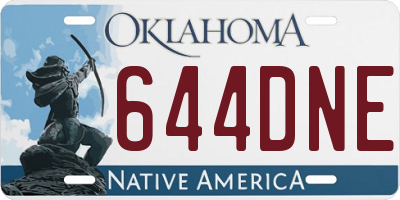 OK license plate 644DNE