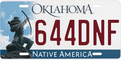 OK license plate 644DNF
