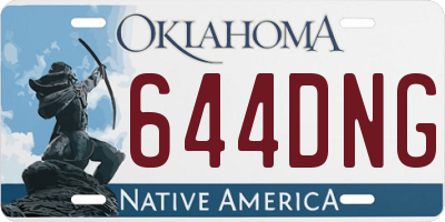 OK license plate 644DNG