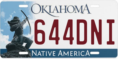 OK license plate 644DNI