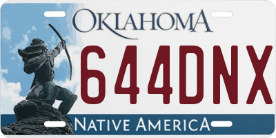 OK license plate 644DNX