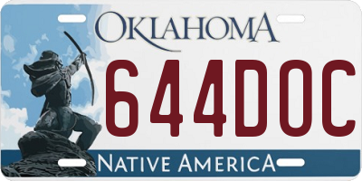 OK license plate 644DOC