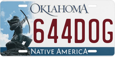 OK license plate 644DOG