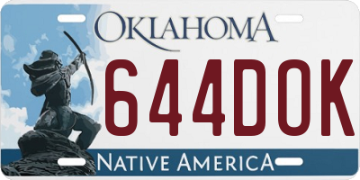OK license plate 644DOK