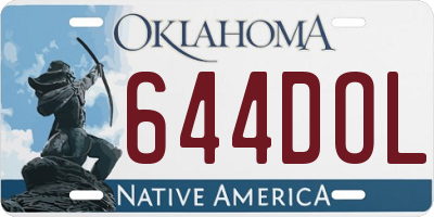 OK license plate 644DOL