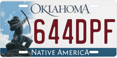 OK license plate 644DPF