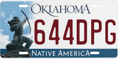 OK license plate 644DPG