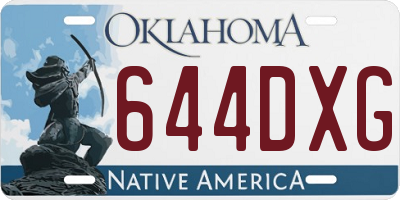 OK license plate 644DXG