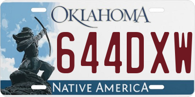 OK license plate 644DXW