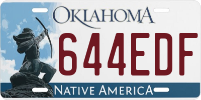 OK license plate 644EDF