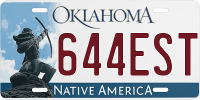 OK license plate 644EST