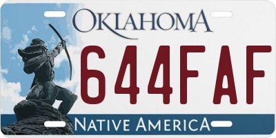 OK license plate 644FAF