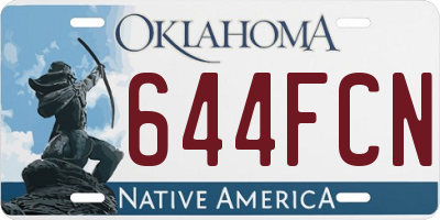 OK license plate 644FCN