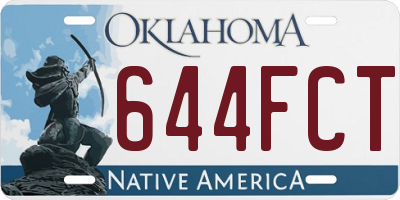 OK license plate 644FCT