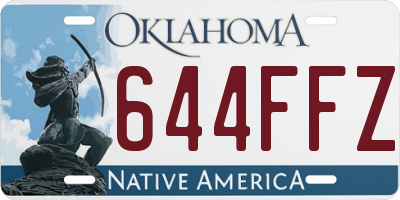 OK license plate 644FFZ