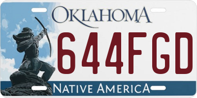 OK license plate 644FGD