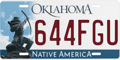 OK license plate 644FGU