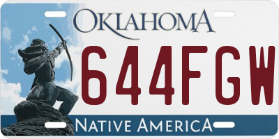 OK license plate 644FGW