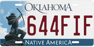OK license plate 644FIF