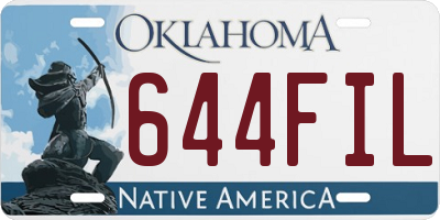 OK license plate 644FIL